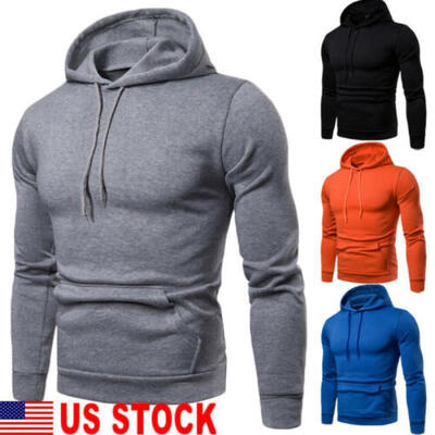 

US Men Winter Hoodie Slim Fit Hooded Sweatshirt Outwear Sweater Warm Coat Jacket