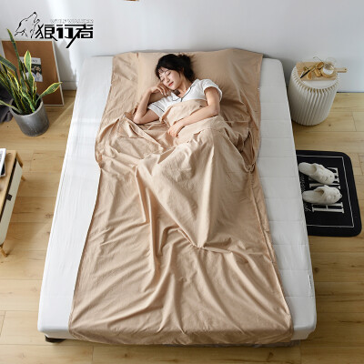 

Wolfwalker Travel Hotel Adults Dirty Sleeping Bag Indoor Hotel Hotel Travel Portable Cotton Sheet Khaki 120230cm LXZ-2034