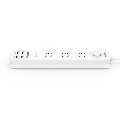 

Huntkey new national standard 4 hole USB3 18 m 5V 24A child protection door socket socket strip patch panel small U home version SST307 18M