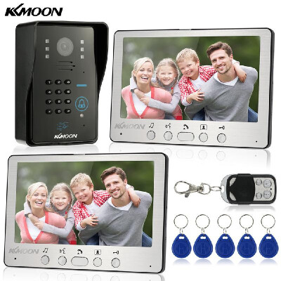 

KKmoon® 7 Wired Video Door Phone System Visual Intercom Doorbell with 2800x480 Indoor Monitor 1700TVL Outdoor Camera 5RFID