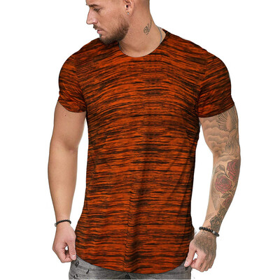 

Toponeto Fashion Mens Summer Slim Fit Stripe Printed Short Sleeved T-shirt Top Blouse