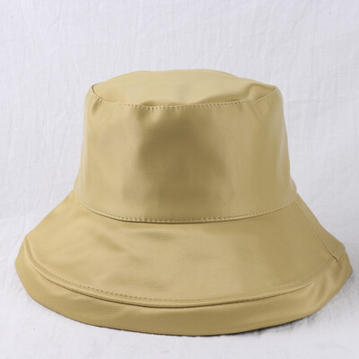 

Hat Female Autumn&Winter Male with Pure Cortex Fishermans Hat Korean Chaozhou Retro-English Pu Pelvic Hat