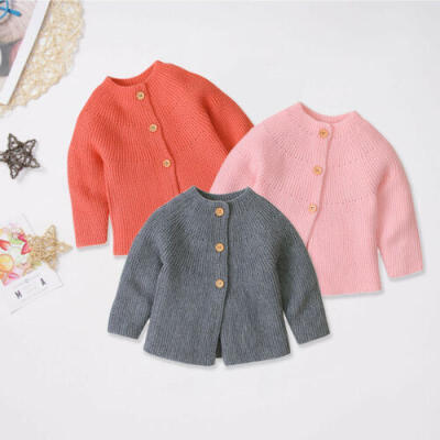 

Kids Baby Boy Girl Knitted Sweater Cardigan Coat Long Sleeve Tops Outwear School