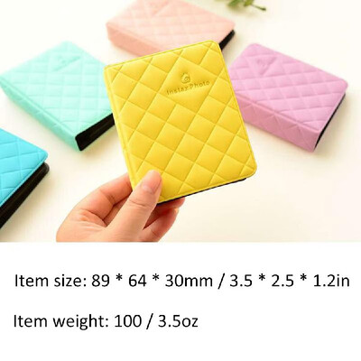 

Standard 3in Centerfold Photo Album Card Bag PU 36 Pockets Albums Photos Storage Case Macaron Memory Souvenir