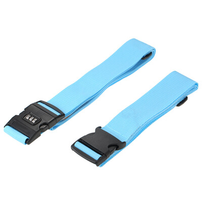 

Long Cross Luggage Strap Separable Suitcase Belts Travel Tags Accessories with 3 Dial Combo Lock Bag Bungee Strap Blue