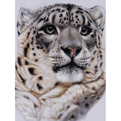 

5D DIY Full Drill Diamond Painting Snow Leopard Cross Stitch Embroidery Kit