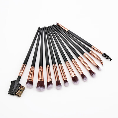 

12Pcs Makeup Brushes Set Beige Champagne Handle Face Lip Eye Shadow Eyeliner Wooden Handle Maquillaje