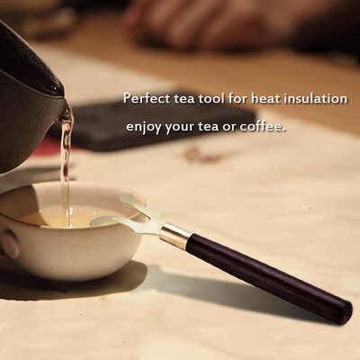 

Tea Pot Heat Insulation Tea Clip Fork with Wooden Handle & Cast Iron Head Coffee Tea Tools