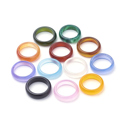 

Natural Agate Rings Mixed Color Size 818mm