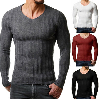

Mens Shirts Pullover Jumper Round Neck Turtleneck Knit Sweater Tops New