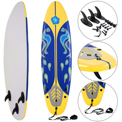 

6 Surf Foamie Boards Surfing Beach Surfboard-Yellow