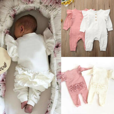 

Newborn Baby Boys Girls Cotton Ruffle Romper Jumpsuit Bodysuit Outfit Clothes