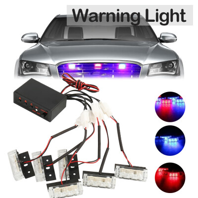 

6X 3 LED Red And Blue Car Dash Flash Flash Emergency Police Warning Light Us