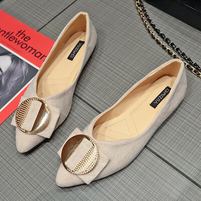 

Flat soled shoes girl four seasons spring version of the Korean version of shallow square head black soft sole single shoe ladle s