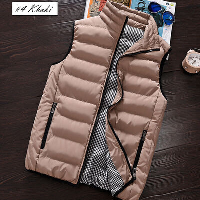 

Winter Warm Mens Down Cotton Padded Sleeveless Jacket Vest Waistcoat -4XL