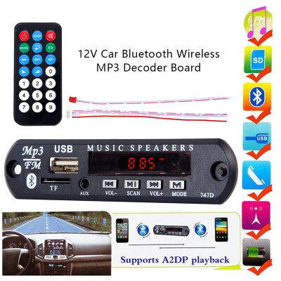 

12V Car Bluetooth Wireless MP3 Decoder Board Audio Module TF SD Card USB Radio