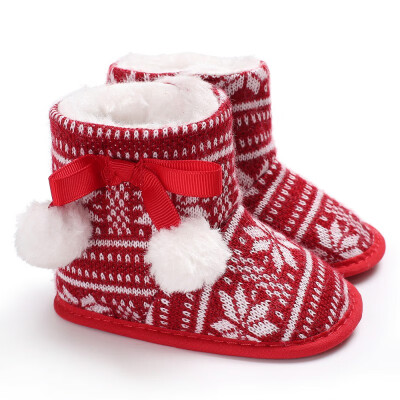 

Winter Baby Boots Fashion Cute Cartoon Santa Claus Shoes Infant Toddler Boy Girl Super Warm Snowfieldborn Christmas Booty