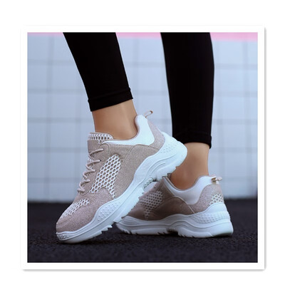 

New ladies breathable sneakers running shoes running shoes leather breathable Korean version of the wild tide shoes
