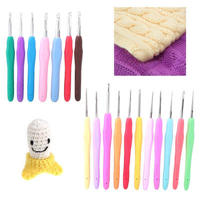 

Greensen 18PCS 05-8mm Soft Handle Lace Crochet Hook Set Weave Craft Knitting DIY Sewing Accessories