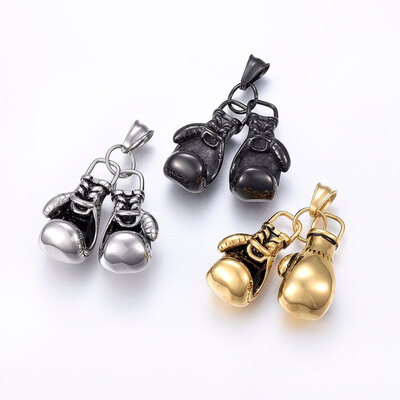 

304 Stainless Steel Pendants Boxing Gloves Mixed Color 40x1735x15mm Hole 9x5mm