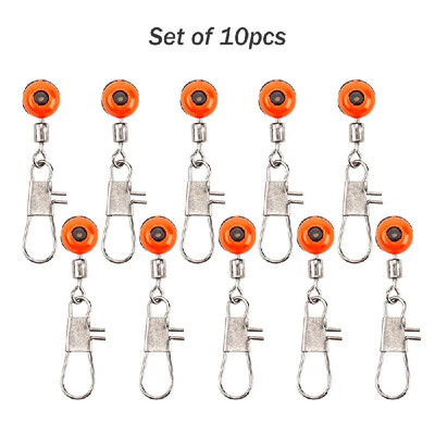 

20Pcs Fishing Space Beans Rolling Swivel Float Connectors Running Beads Snap Links Swivels Fishing Accessories
