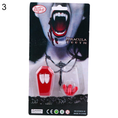 

24Pcs Halloween Vampire Zombie Fangs Fake Blood Tooth Caps Costume Party Props