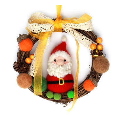 

Christmas Handmade Wool Felt DIY Package Garland Wreath Wool Felting Craft Needle Felting Material Kit For Christmas