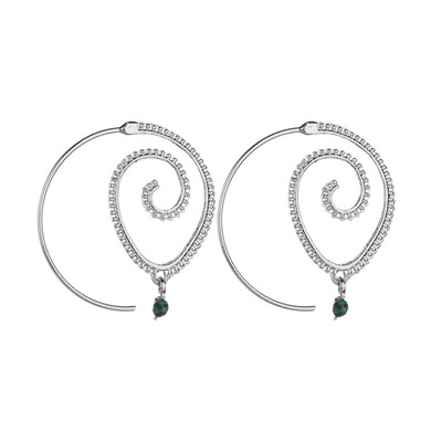 

Crystal Round Spiral Earrings For Women Water Drop Big Circle Earrings Fashion Jewelry