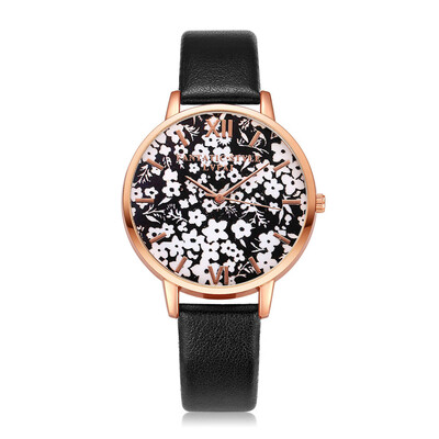 

New Fashion Watches Women Thin Large Flower Dial Ladies Casual Dress Gift Quartz Wristwatch Simple Clock Unique Reloj Mujer