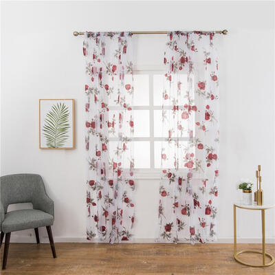 

Washable Flowers Sheer Voile Tulle Curtains Living Bedroom Windows Drapes