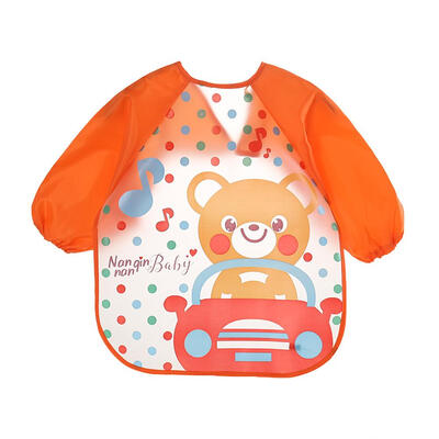 

Cartoon Waterproof Unisex Baby Feeding Long Sleeve Art Apron Animal Bibs