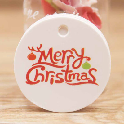 

100pcs\set Cute Circle Shape Kraft Christmas Paper Gift Hang Tag For Christmas Favors\Baby Toy Display Package\Label Tag