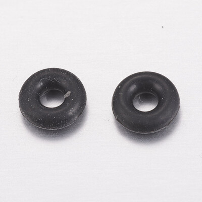 

Rubber O Rings Fit European Clip Stopper Beads Black 2mm