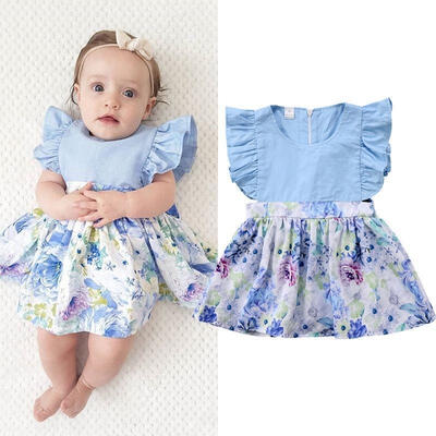 

Newborn Toddler Baby Girls Flower Dress Princess Party Pageant Sundress Clothes