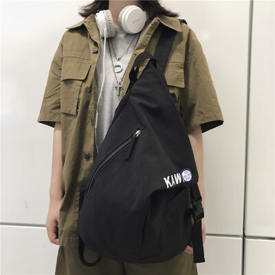 

Ins style womens Korean high school Korean high school college students old sense personality double shoulder bag