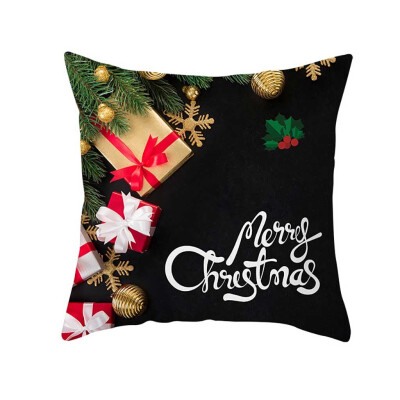 

Tailored Christmas Pillow Case Glitter Polyester Sofa Throw Cushion Cover Home Decor