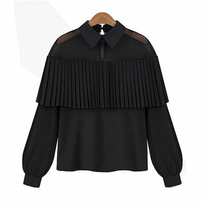 

Fashion Womens Summer Long Sleeve Lace Casual Blouse Loose Cotton Tops T Shirt