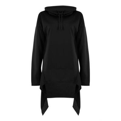 

Women Casual Hooded Tops Irregular Hem Long Sleeve Trendy Daily Sweatshirt