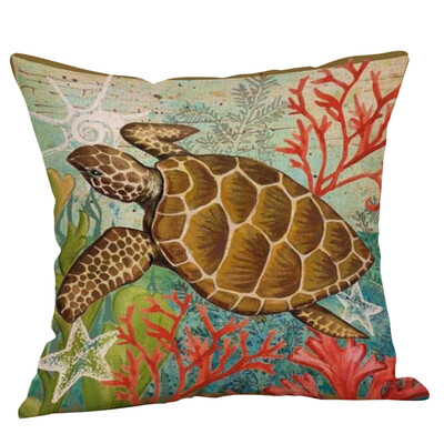 

〖Follure〗Ocean Beach Sea Cotton Linen Pillow Case Sofa Throw Cushion Cover Home Decor