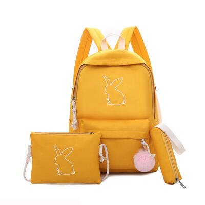 

3pcs Canvas Girls Backpack Shoulder Bag Pencil Case Teenage Schoolbag Set