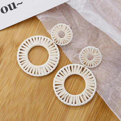 

Flashbuy Rattan Statement Earrings for Women Round Handmade Rafite Earrings Pendientes Fashion Girls Jewelry Party Accessories