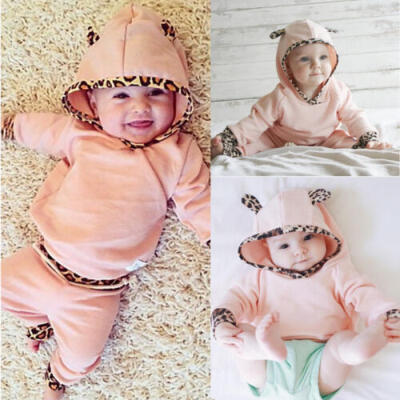 

US Kids Newborn Baby Girls Hoodie Sweatshirt T-ShirtLeggings Pants Outfits Set