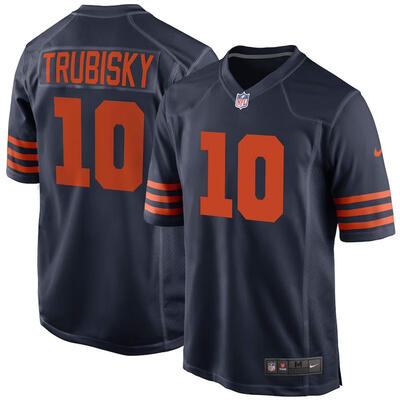 

Youth Football Jersey Chicago Bears Mitchell Trubisky Navy Throwback Game Jersey