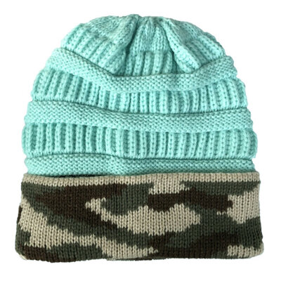 

Unisex Women Men Camouflage Printed Knitted Baggy Beanie Hats Winter Outdoor Warm Ski Caps
