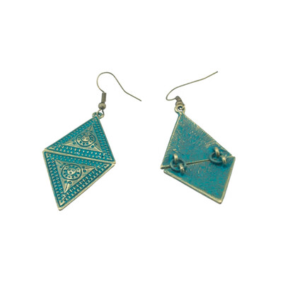 

New Style Fashion Newest Arrival Retro Ethnic Earrings Pendant Earrings For Women Cute Verdigris Jewelry Accessories Gifts