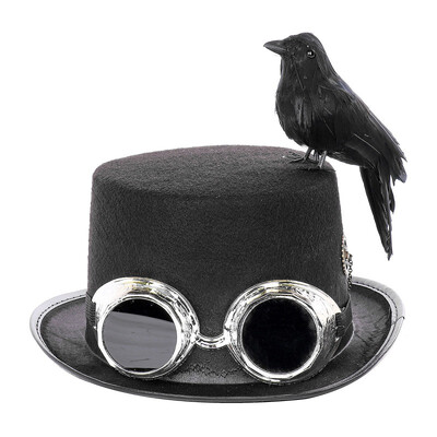 

New Hot DIY Vintage Steampunk Crow Hat Halloween Party Hat Party Accessories
