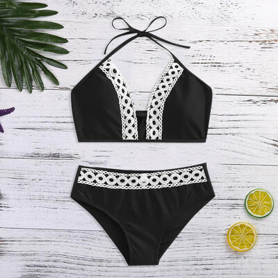 

Saidsome Women Swimming Costume Padded Lace tie Swimsuit Monokini Swimwear Bikini