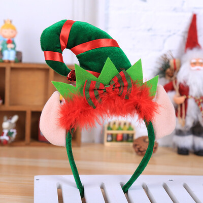 

JPGIF Hot Christmas Headband Santa Xmas Party Decor Double Hair Band Clasp Head Hoop