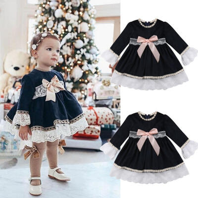 

Baby Kid Girl Summer Lace Sleeve Dress Party Wedding Pageant Princess Dresses 1-6Y