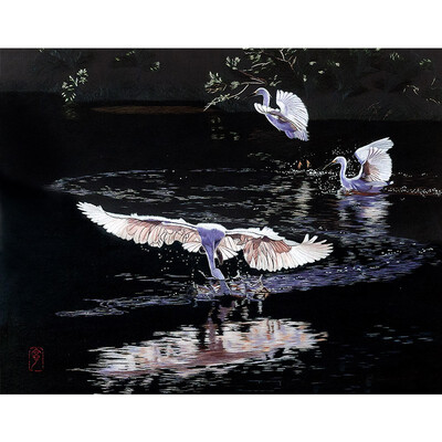 

Dong Ning Water Ballet Xianhe Hand-embroidered hanging painting decorative painting Handmade Embroidery 9779